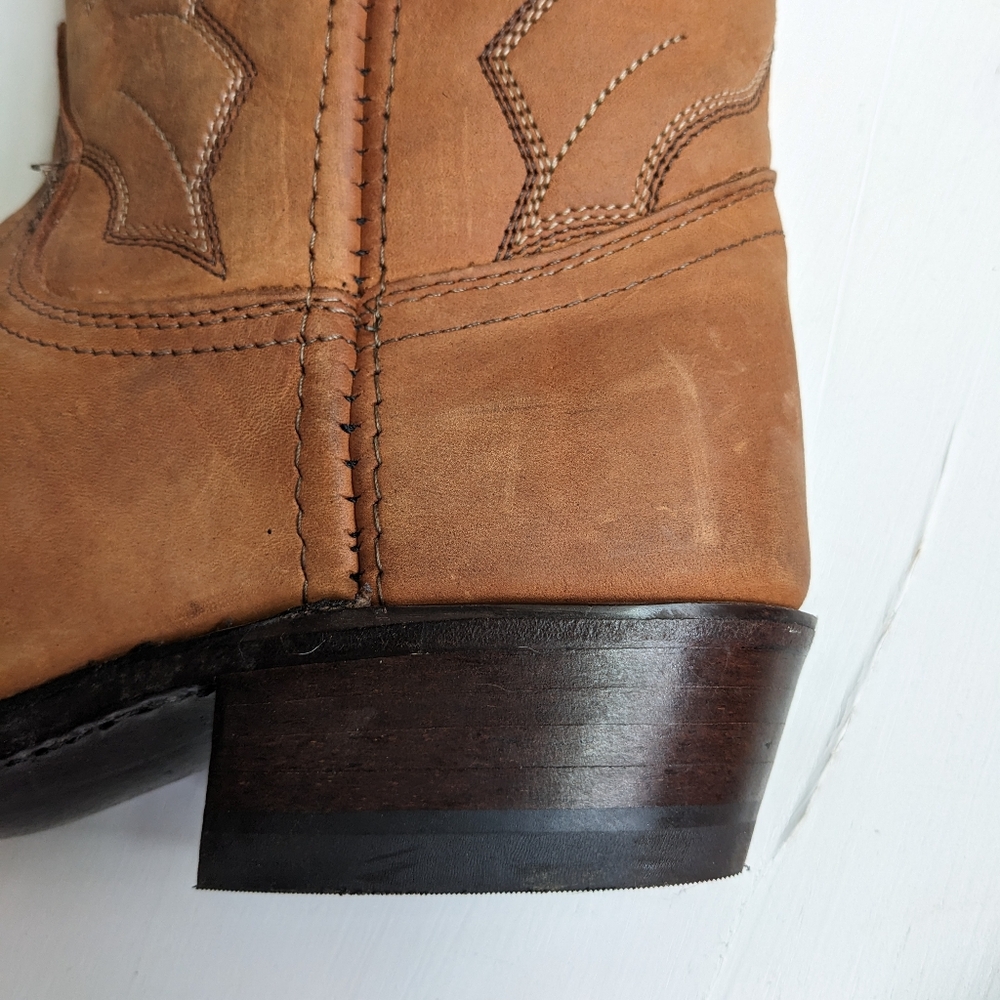 Vintage Dan Post Marlboro Gear Leather Cowboy Western Boots Women's 6M - Picture 12 of 16
